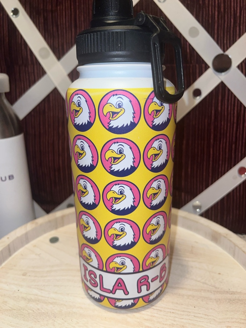 Yellow Eagle Pattern Stainless Water Bottle